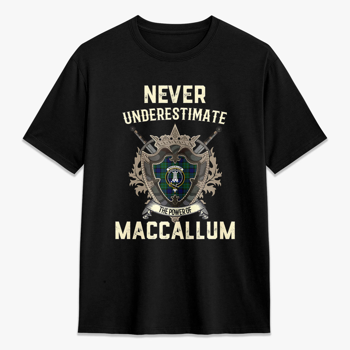 MacCallum Modern Tartan Crest 2D T-shirt - Never Underestimate Style