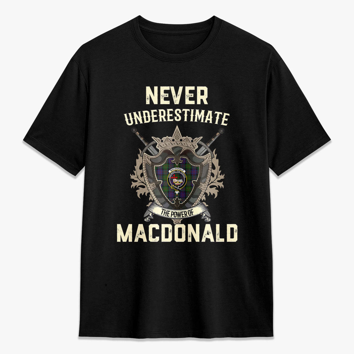 MacDonald Tartan Crest 2D T-shirt - Never Underestimate Style