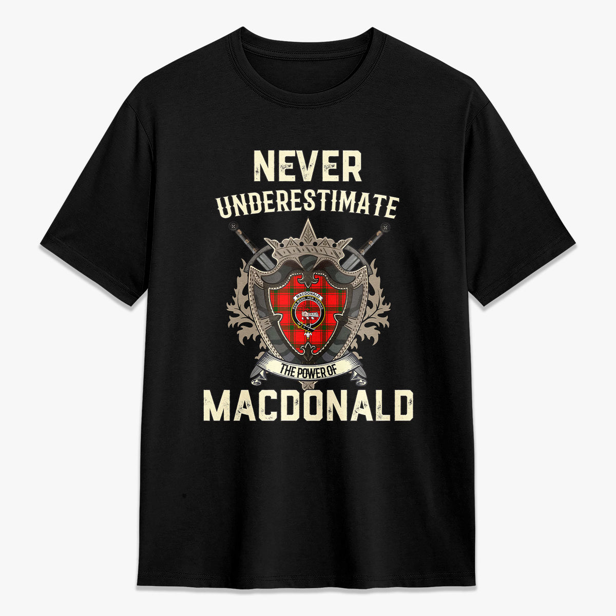 MacDonald of Sleat Tartan Crest 2D T-shirt - Never Underestimate Style