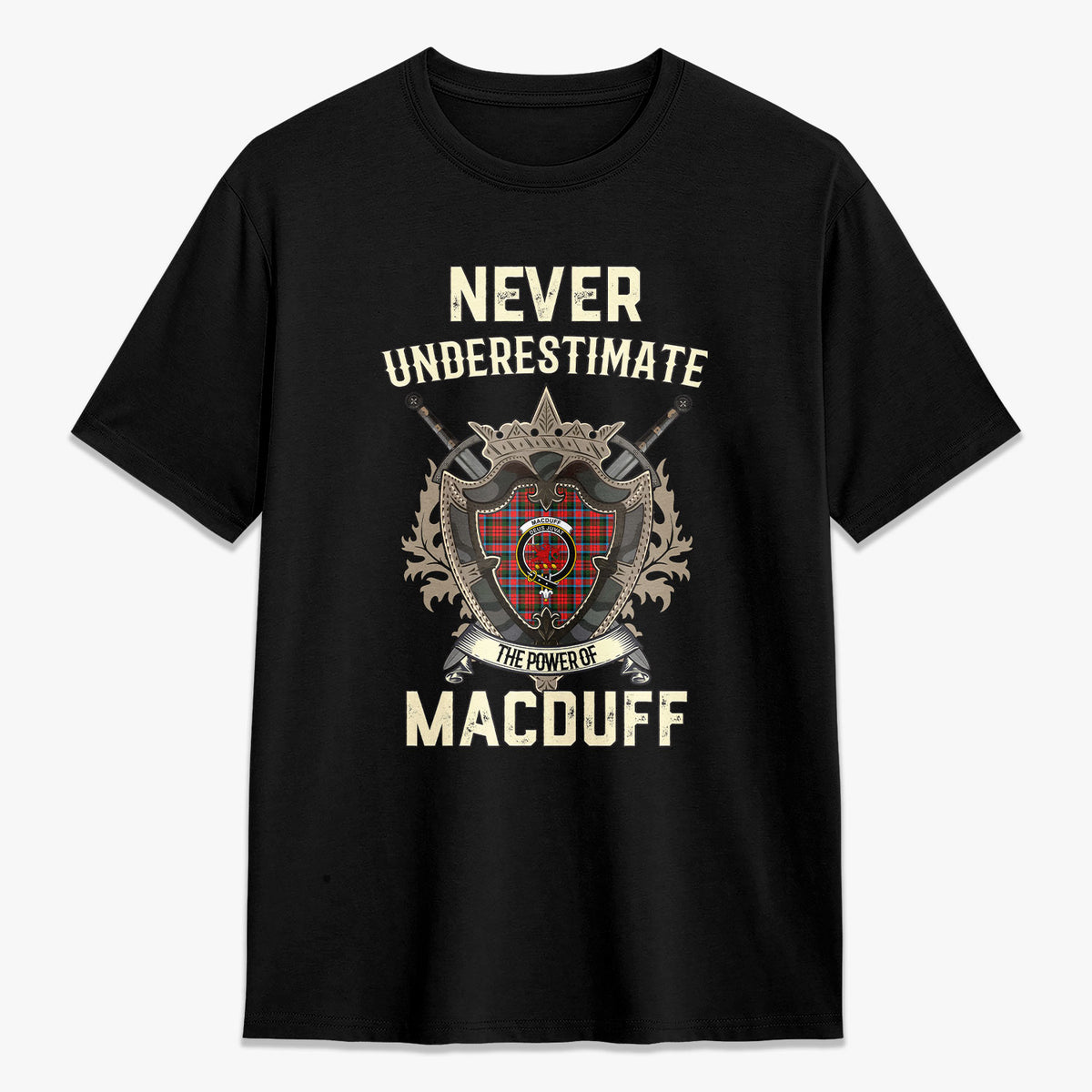 MacDuff Modern Tartan Crest 2D T-shirt - Never Underestimate Style