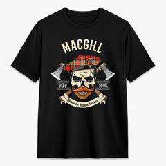 MacGill Modern Tartan Crest 2D T-shirt - Alba Skull Style