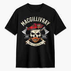 MacGillivray Modern Tartan Crest 2D T-shirt - Alba Skull Style