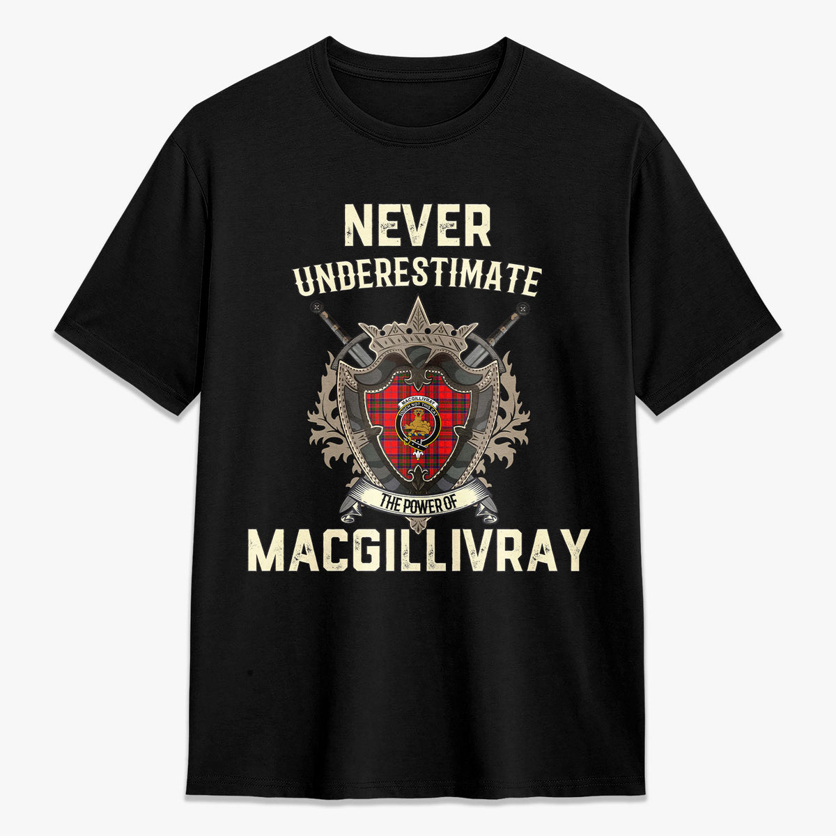 MacGillivray Modern Tartan Crest 2D T-shirt - Never Underestimate Style