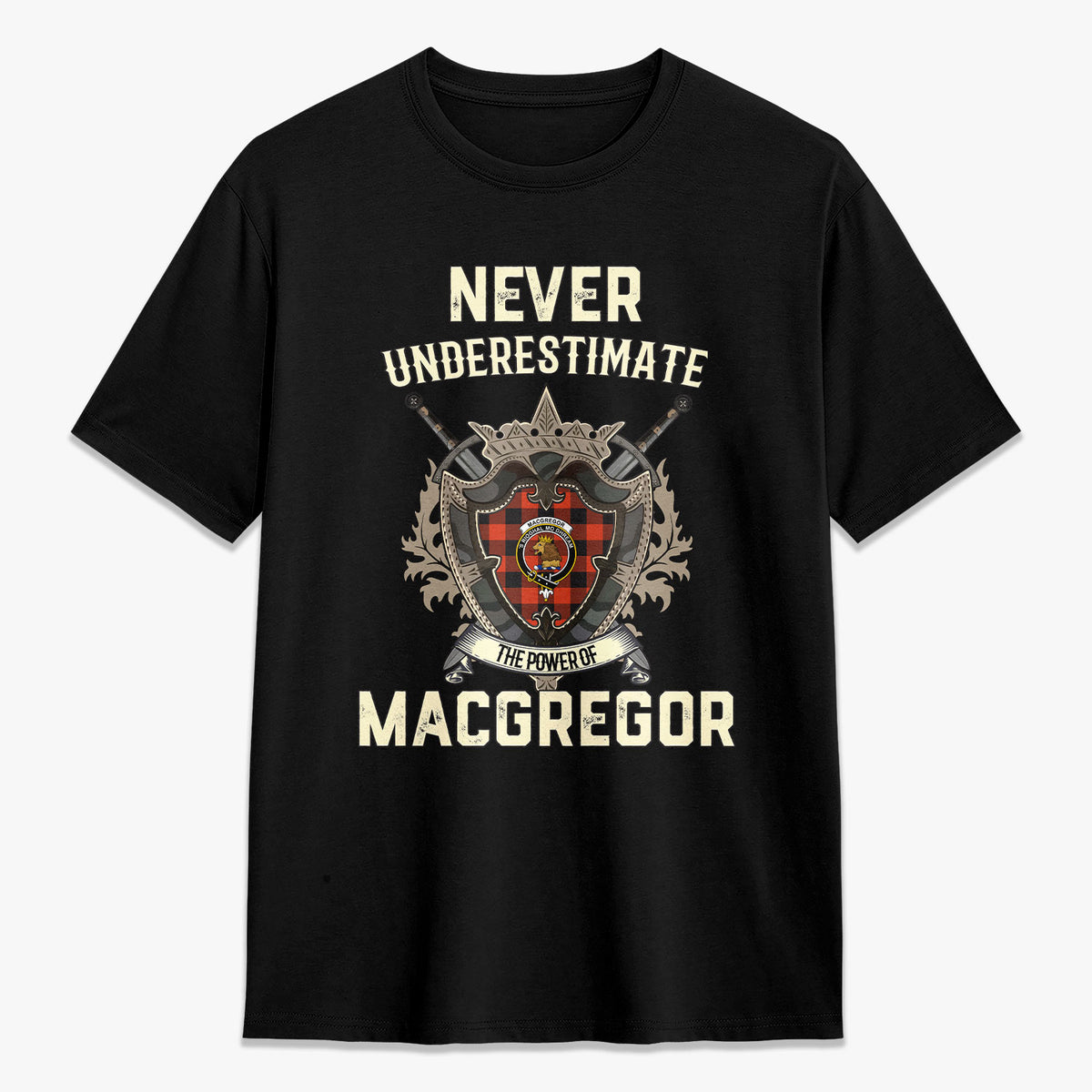 MacGregor Rob Roy Ancient Tartan Crest 2D T-shirt - Never Underestimate Style