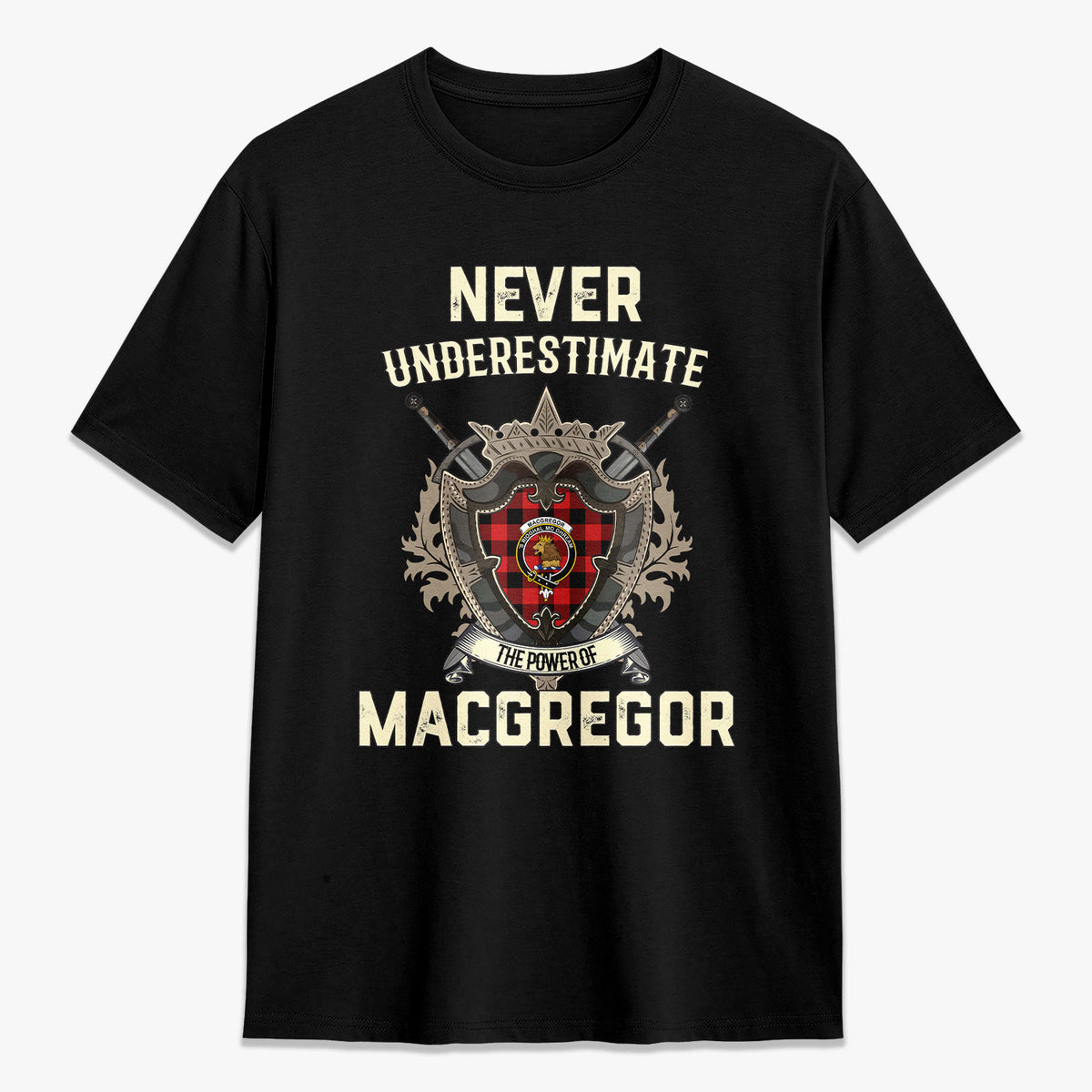 MacGregor Rob Roy Modern Tartan Crest 2D T-shirt - Never Underestimate Style