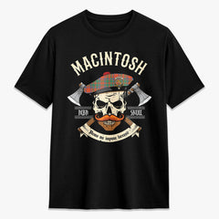 MacIntosh Ancient Tartan Crest 2D T-shirt - Alba Skull Style