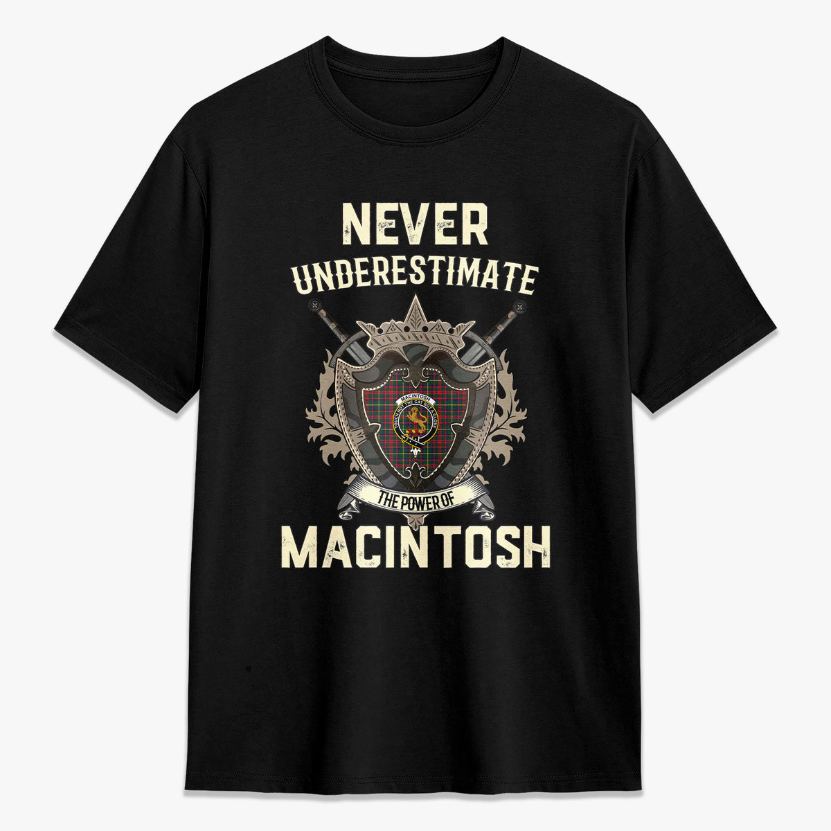 MacIntosh Hunting Modern Tartan Crest 2D T-shirt - Never Underestimate Style