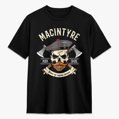 MacIntyre Ancient Tartan Crest 2D T-shirt - Alba Skull Style