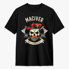 MacIver Modern Tartan Crest 2D T-shirt - Alba Skull Style