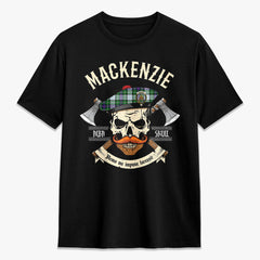 MacKenzie Dress Modern Tartan Crest 2D T-shirt - Alba Skull Style