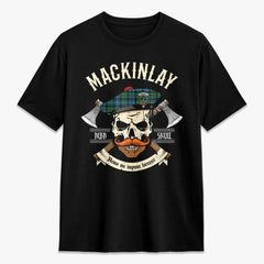 MacKinlay Ancient Tartan Crest 2D T-shirt - Alba Skull Style