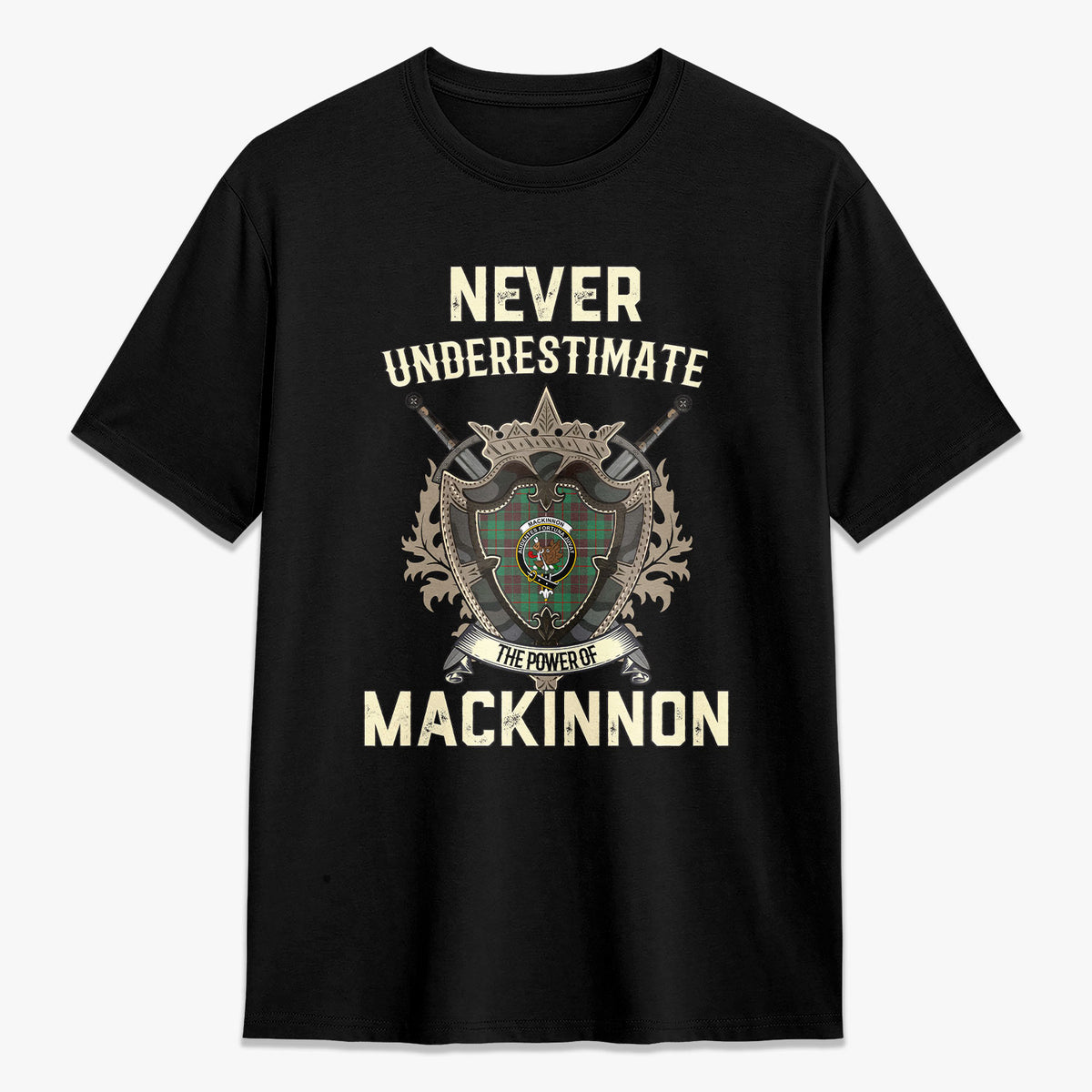 MacKinnon Hunting Ancient Tartan Crest 2D T-shirt - Never Underestimate Style