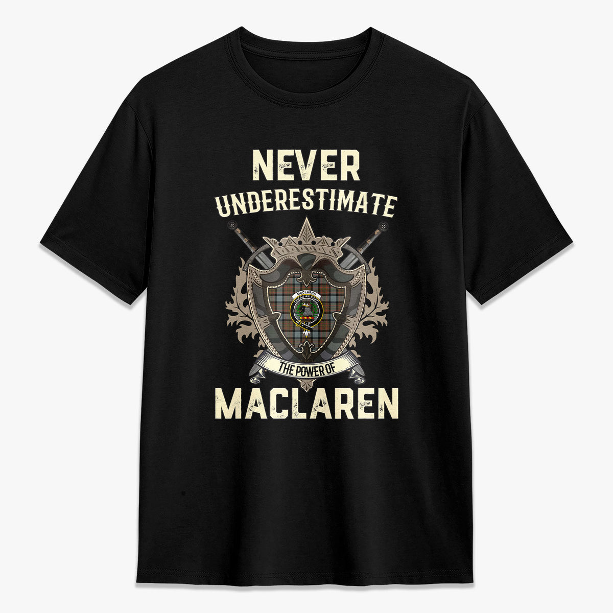 MacLaren Weathered Tartan Crest 2D T-shirt - Never Underestimate Style