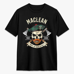 MacLean Hunting Ancient Tartan Crest 2D T-shirt - Alba Skull Style