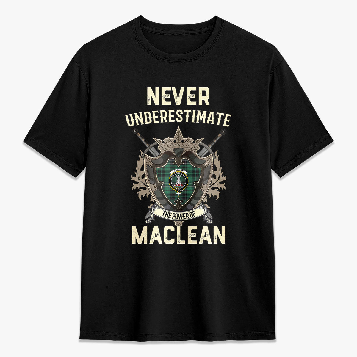 MacLean Hunting Ancient Tartan Crest 2D T-shirt - Never Underestimate Style