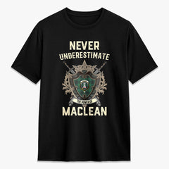 MacLean Hunting Ancient Tartan Crest 2D T-shirt - Never Underestimate Style