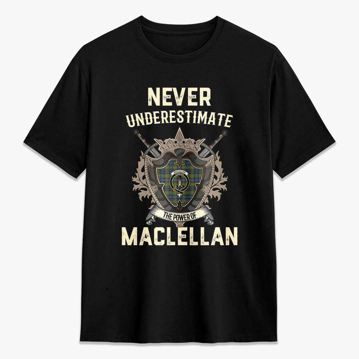 MacLellan Ancient Tartan Crest 2D T-shirt - Never Underestimate Style