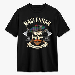 MacLennan Ancient Tartan Crest 2D T-shirt - Alba Skull Style