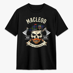 MacLeod of Harris Modern Tartan Crest 2D T-shirt - Alba Skull Style