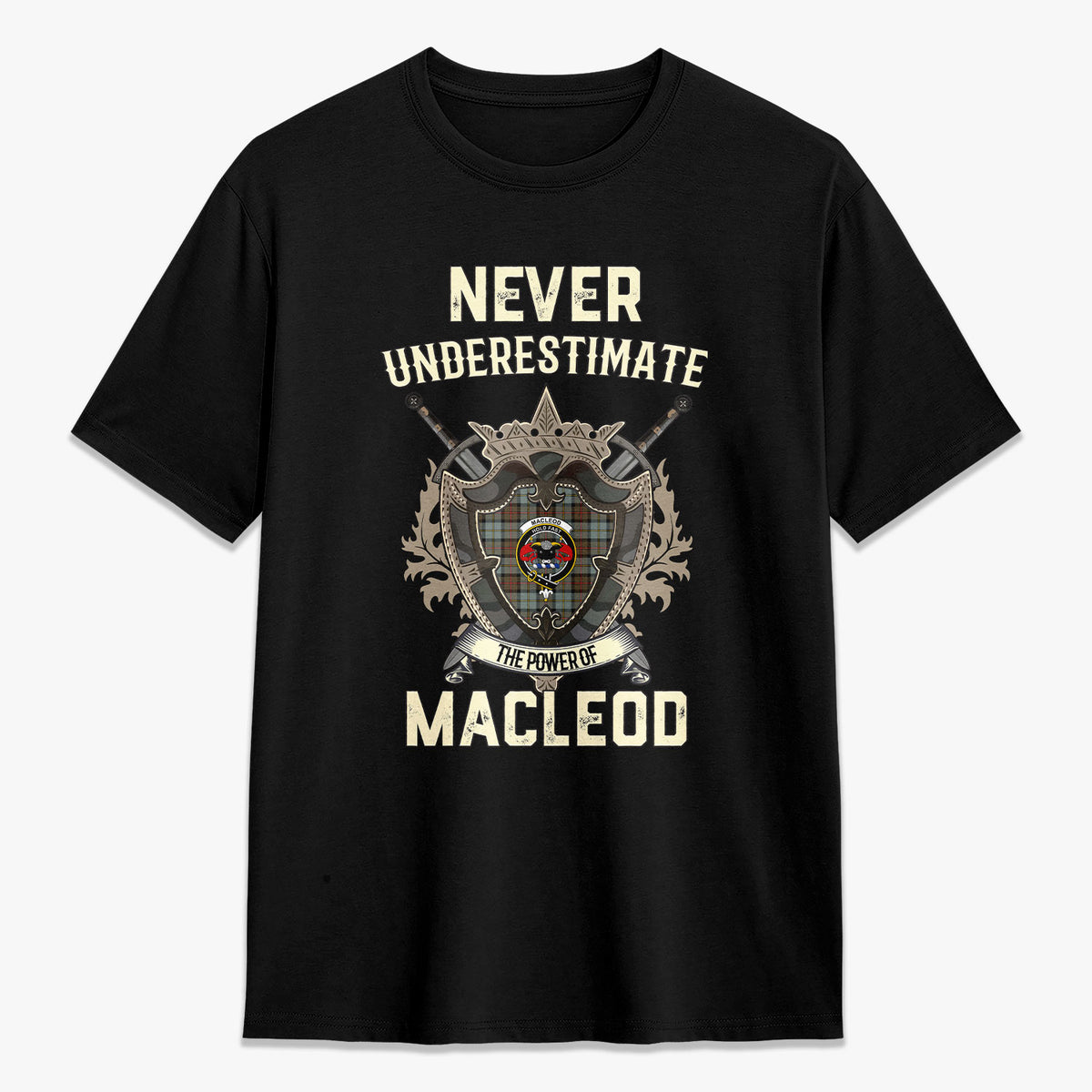 MacLeod of Harris Weathered Tartan Crest 2D T-shirt - Never Underestimate Style