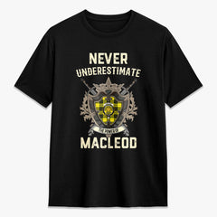 MacLeod of Lewis Modern Tartan Crest 2D T-shirt - Never Underestimate Style