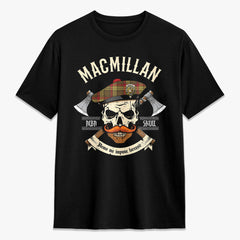 MacMillan Old Weathered Tartan Crest 2D T-shirt - Alba Skull Style