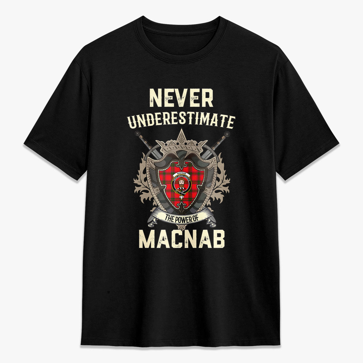 MacNab Modern Tartan Crest 2D T-shirt - Never Underestimate Style