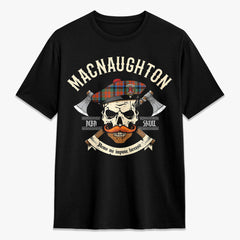 MacNaughton Ancient Tartan Crest 2D T-shirt - Alba Skull Style