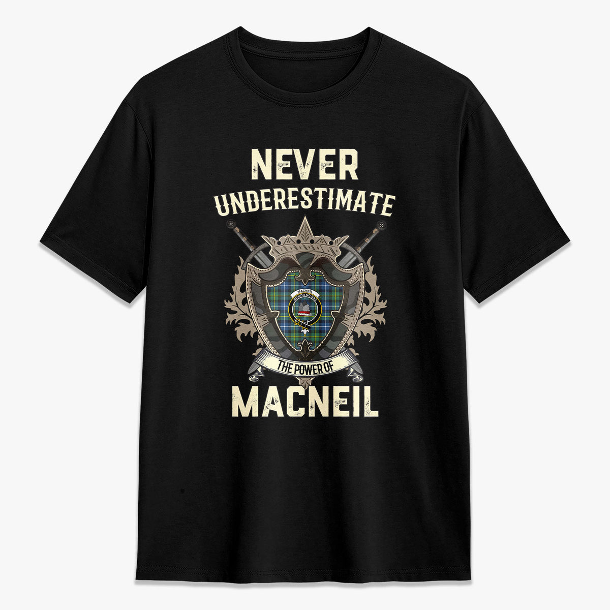 MacNeil of Barra Ancient Tartan Crest 2D T-shirt - Never Underestimate Style