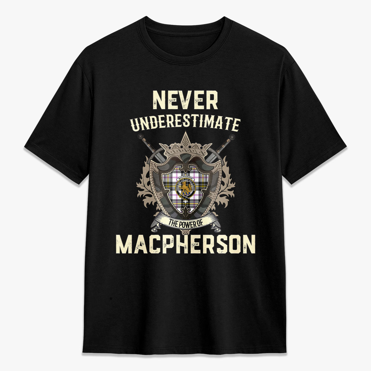MacPherson Dress Modern Tartan Crest 2D T-shirt - Never Underestimate Style