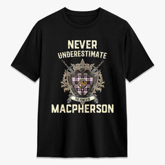 MacPherson Hunting Modern Tartan Crest 2D T-shirt - Never Underestimate Style