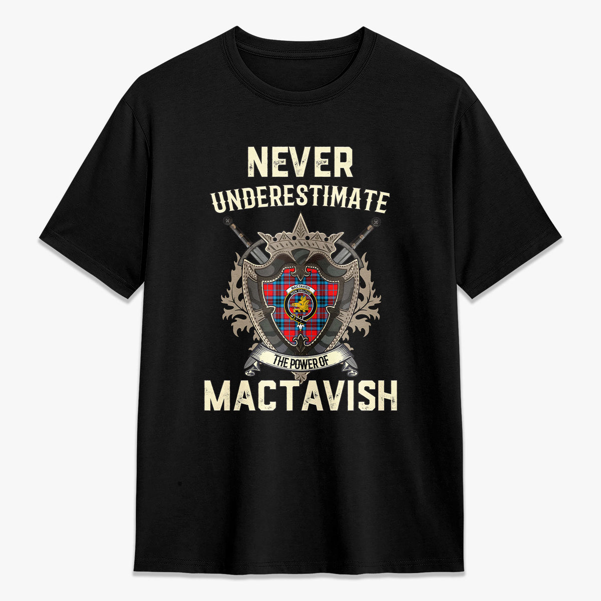 MacTavish Modern Tartan Crest 2D T-shirt - Never Underestimate Style