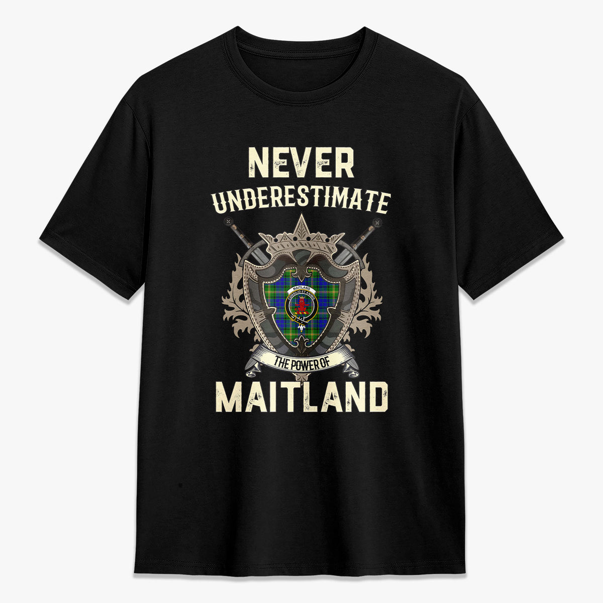 Maitland Tartan Crest 2D T-shirt - Never Underestimate Style