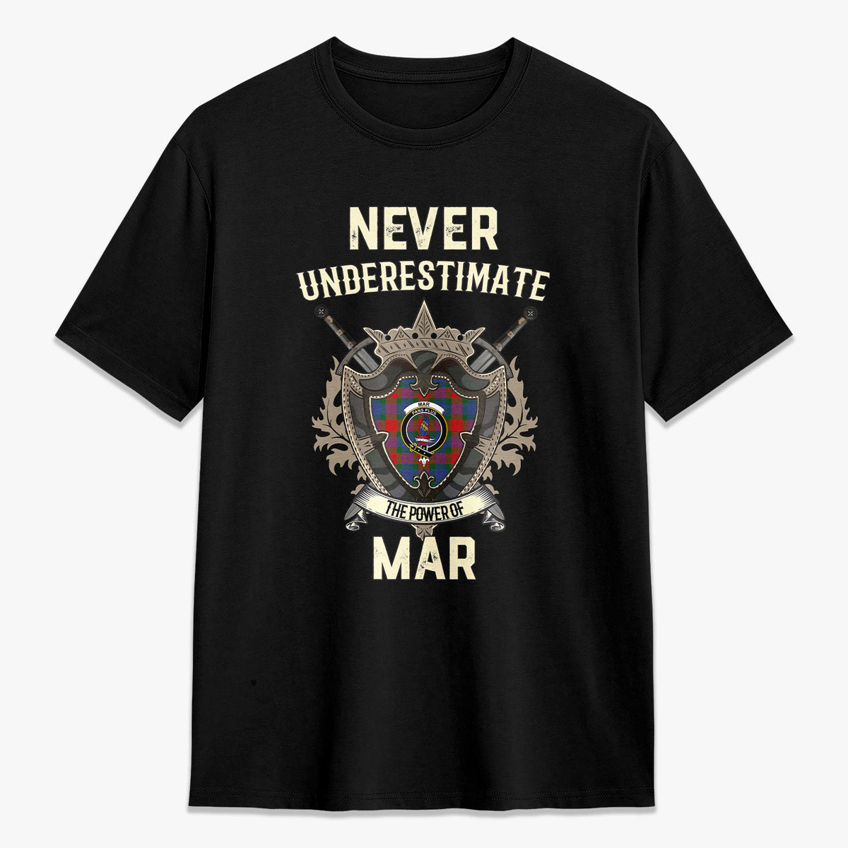 Mar Tartan Crest 2D T-shirt - Never Underestimate Style