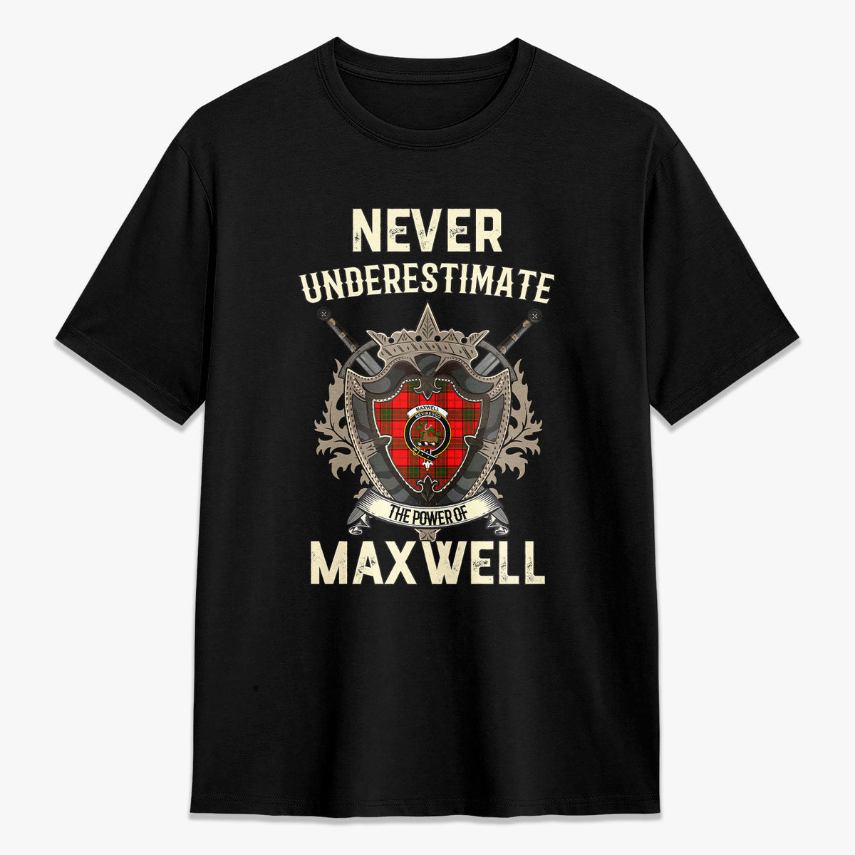 Maxwell Modern Tartan Crest 2D T-shirt - Never Underestimate Style