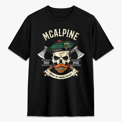 McAlpine Ancient Tartan Crest 2D T-shirt - Alba Skull Style