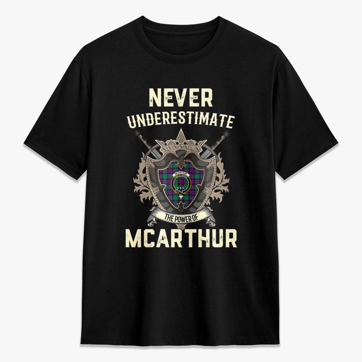 McArthur - Milton Tartan Crest 2D T-shirt - Never Underestimate Style