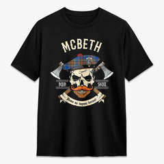 McBeth Ancient Tartan Crest 2D T-shirt - Alba Skull Style