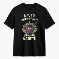McBeth Modern Tartan Crest 2D T-shirt - Never Underestimate Style