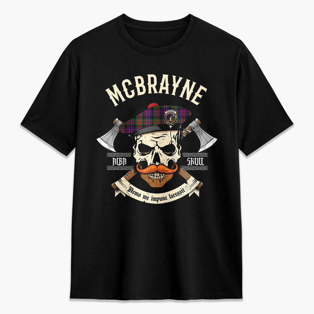 McBrayne Tartan Crest 2D T-shirt - Alba Skull Style