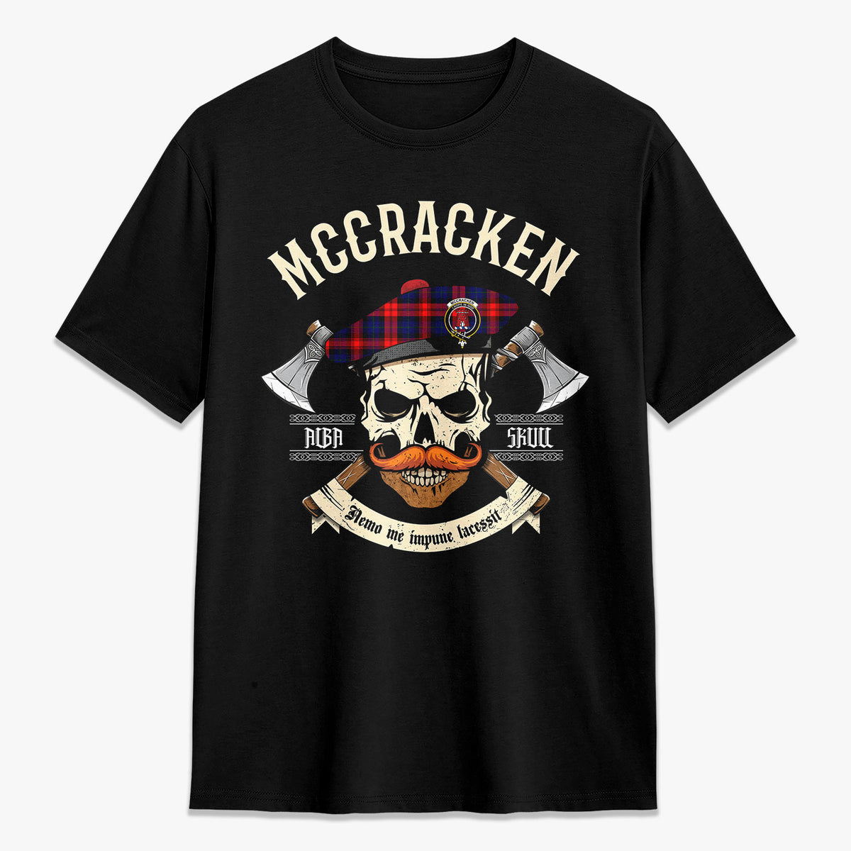 McCracken Tartan Crest 2D T-shirt - Alba Skull Style