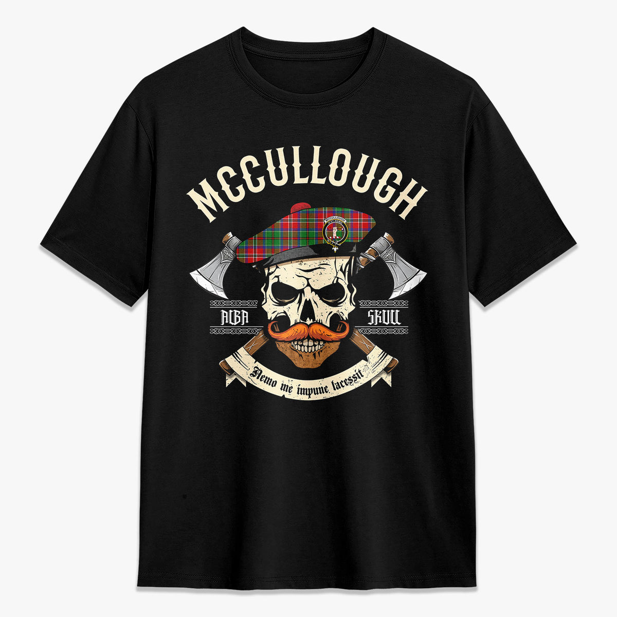 McCullough Tartan Crest 2D T-shirt - Alba Skull Style