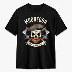 McGregor Hunting Ancient Tartan Crest 2D T-shirt - Alba Skull Style