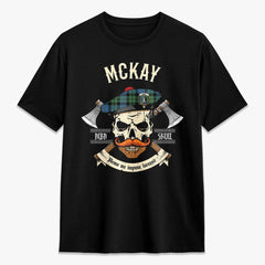 McKay Ancient Tartan Crest 2D T-shirt - Alba Skull Style