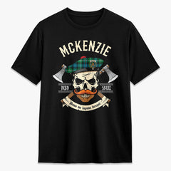 McKenzie Ancient Tartan Crest 2D T-shirt - Alba Skull Style