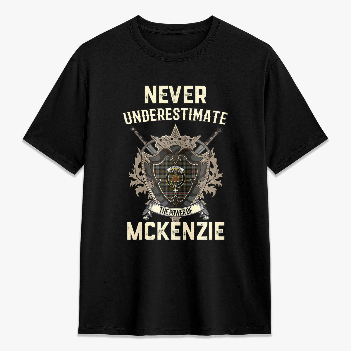 McKenzie Weathered Tartan Crest 2D T-shirt - Never Underestimate Style