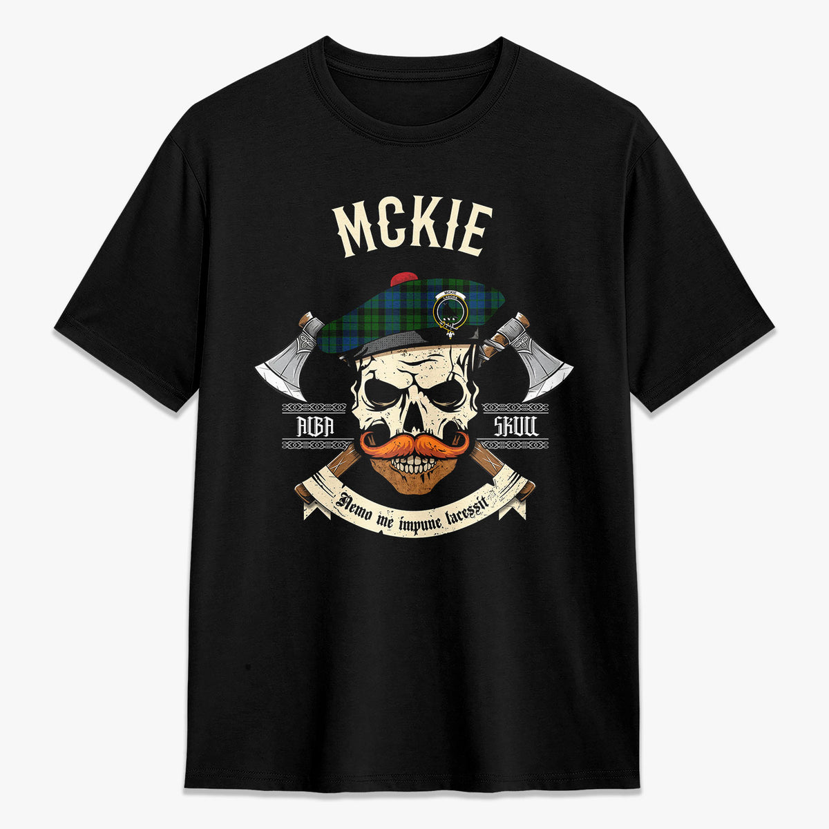 McKie Tartan Crest 2D T-shirt - Alba Skull Style