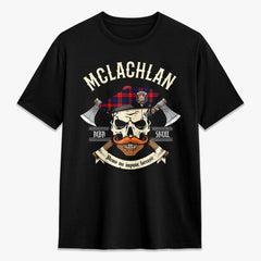 McLachlan Modern Tartan Crest 2D T-shirt - Alba Skull Style