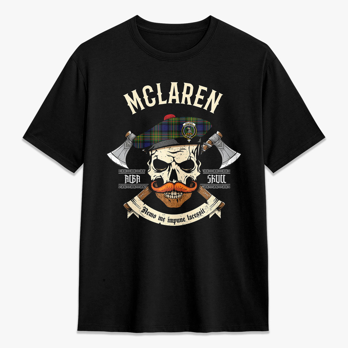 McLaren Modern Tartan Crest 2D T-shirt - Alba Skull Style