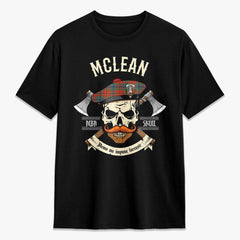 McLean of Duart Ancient Tartan Crest 2D T-shirt - Alba Skull Style